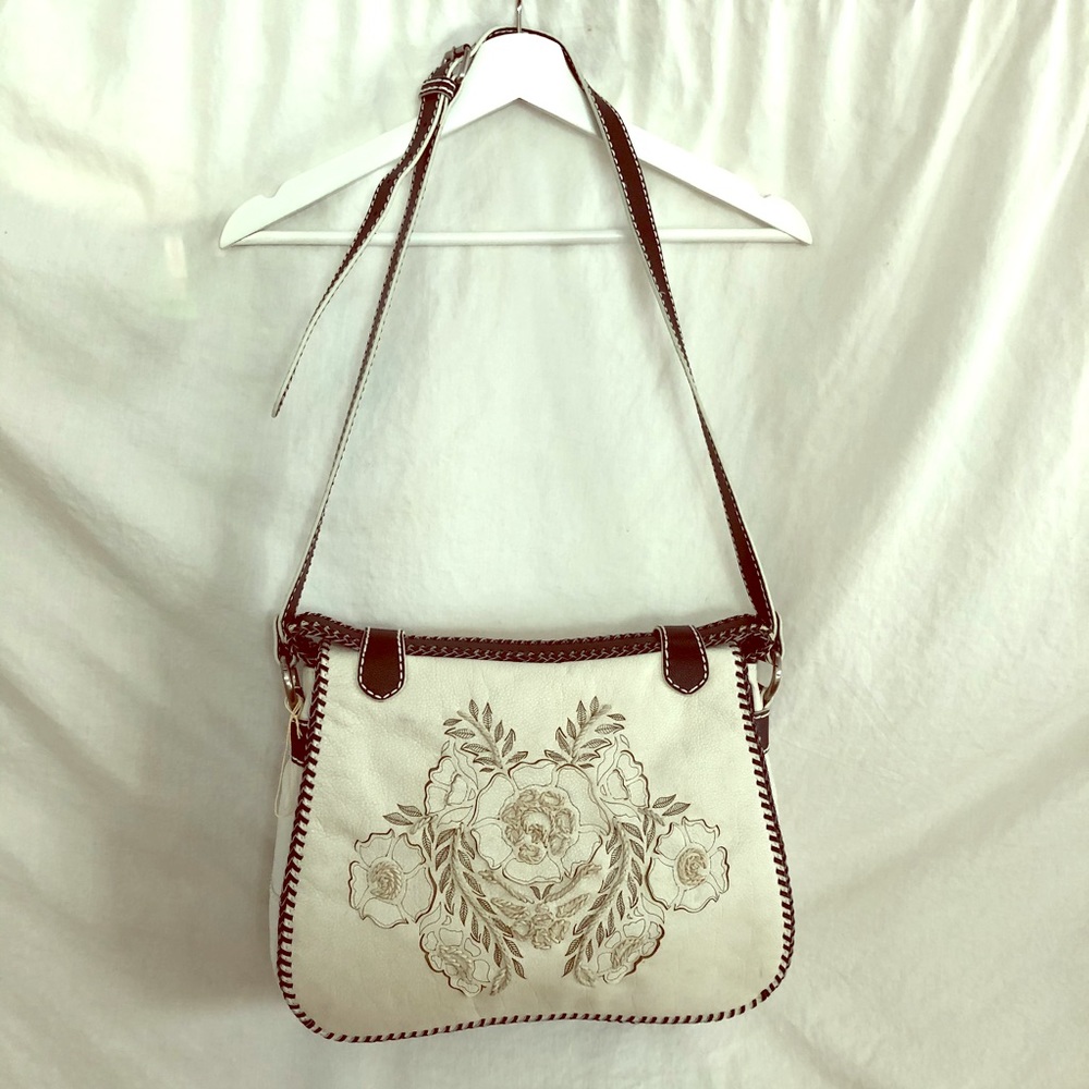 Isabelle Fiore Cream Leather Handbag